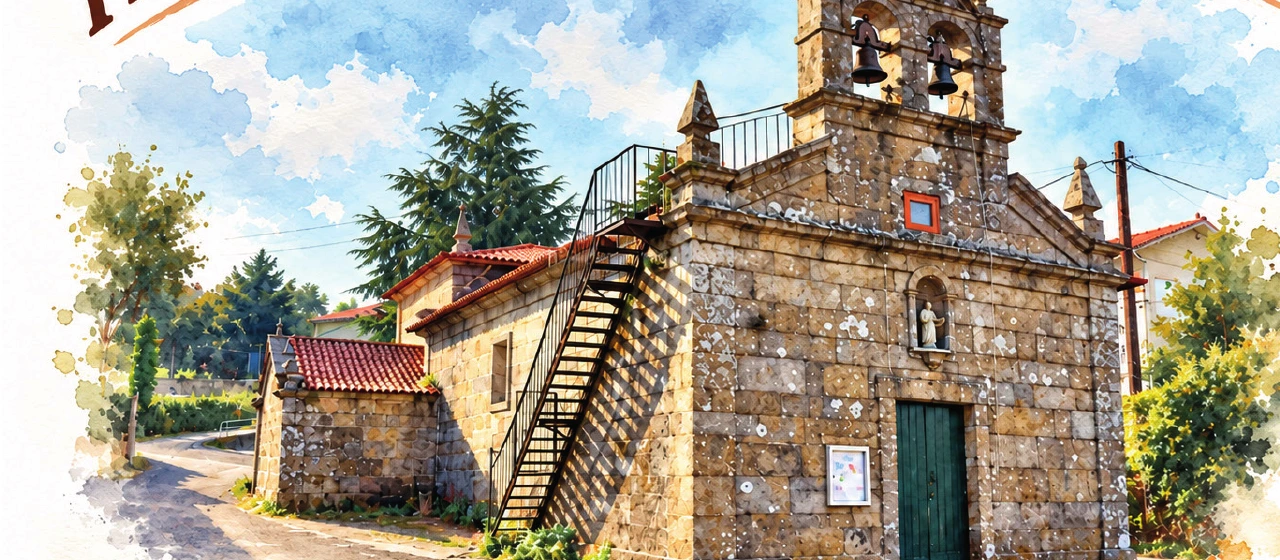 Ilustración de la iglesia de San Vicente de Trasmañó tomada de la campaña parroquial